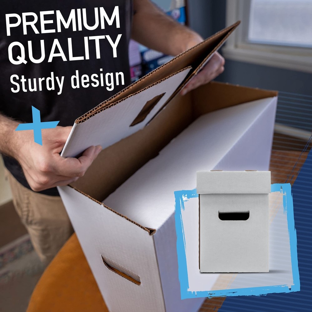 Premium Comic Book Storage Boxes | Short Cardboard Comic Book Box. Thick Whit...