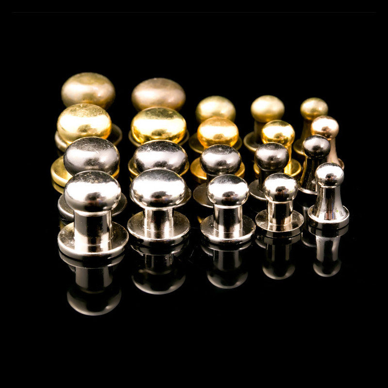 Sam Brown Stud Screw Round Head Solid Brass Rivet Chicago Button Leather Craft