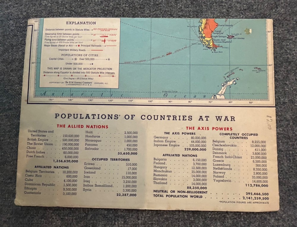 Vintage 1942 Japan War Map