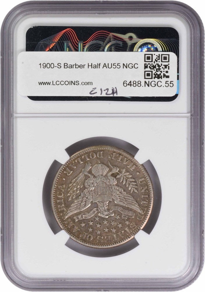 1900-S Barber Silver Half Dollar AU55 NGC