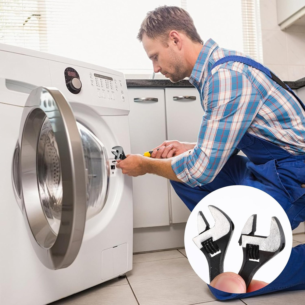 2 Pcs 2.5'' Mini Adjustable Wrench, Tiny Wrench Keychain Tool Locking Stainle...