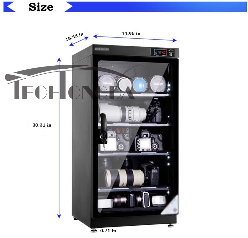 100L 5 Layers Full Automatic Digital Camera Dehumidify Storage Electronic Dry Ca