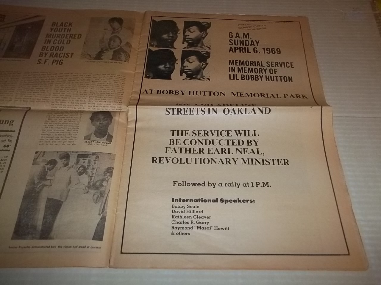 Black Panther Newspaper April 6, 1969 Lil Bobby Hutton, Eldridge Cleaver VG+