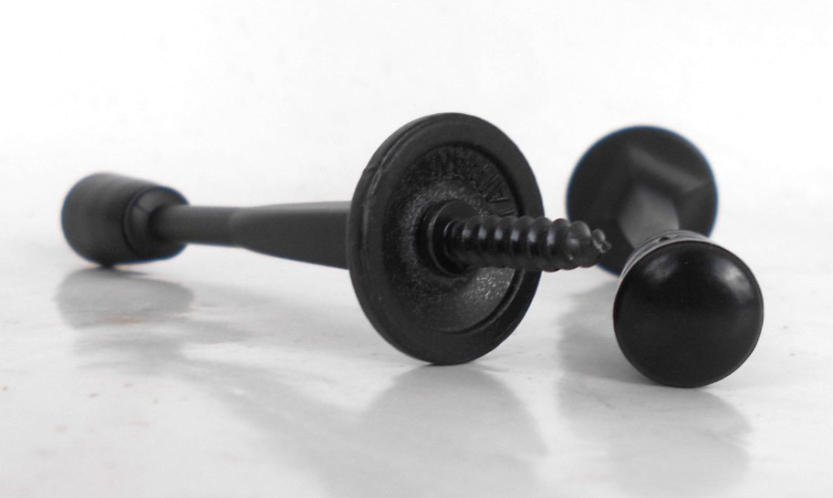 2 Pack HARNEY MATTE BLACK Screw-In Solid Doorstop Door Stop Bumper