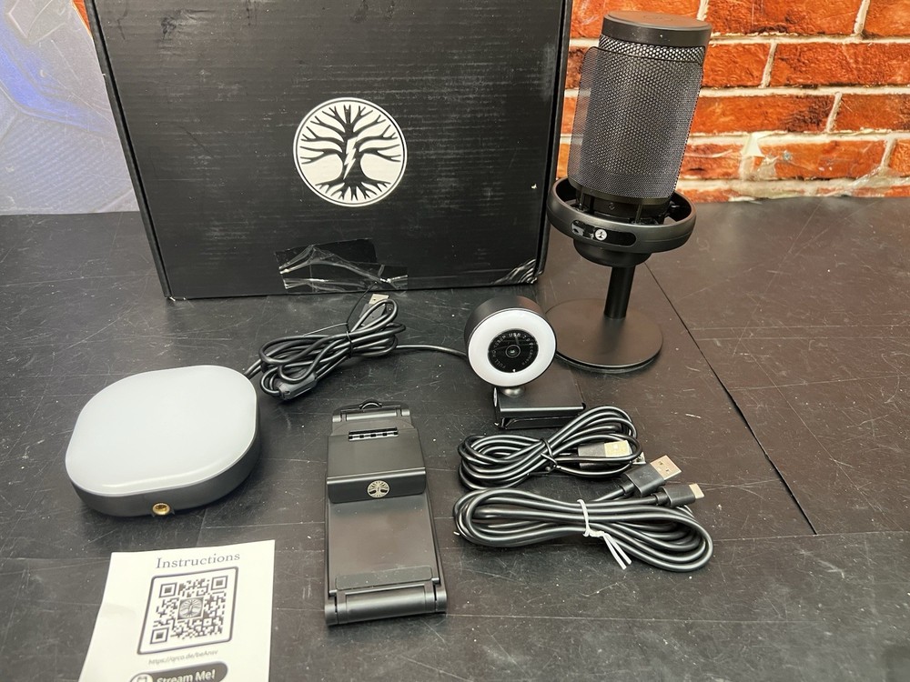 Webcam Streaming Kit W Microphone & LED Light – 1080P 30FPS Streaming Cam Bundle