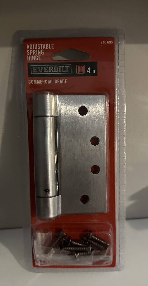 Everbilt 4 in. Square Satin Chrome Adjustable Spring Hinge (710695)