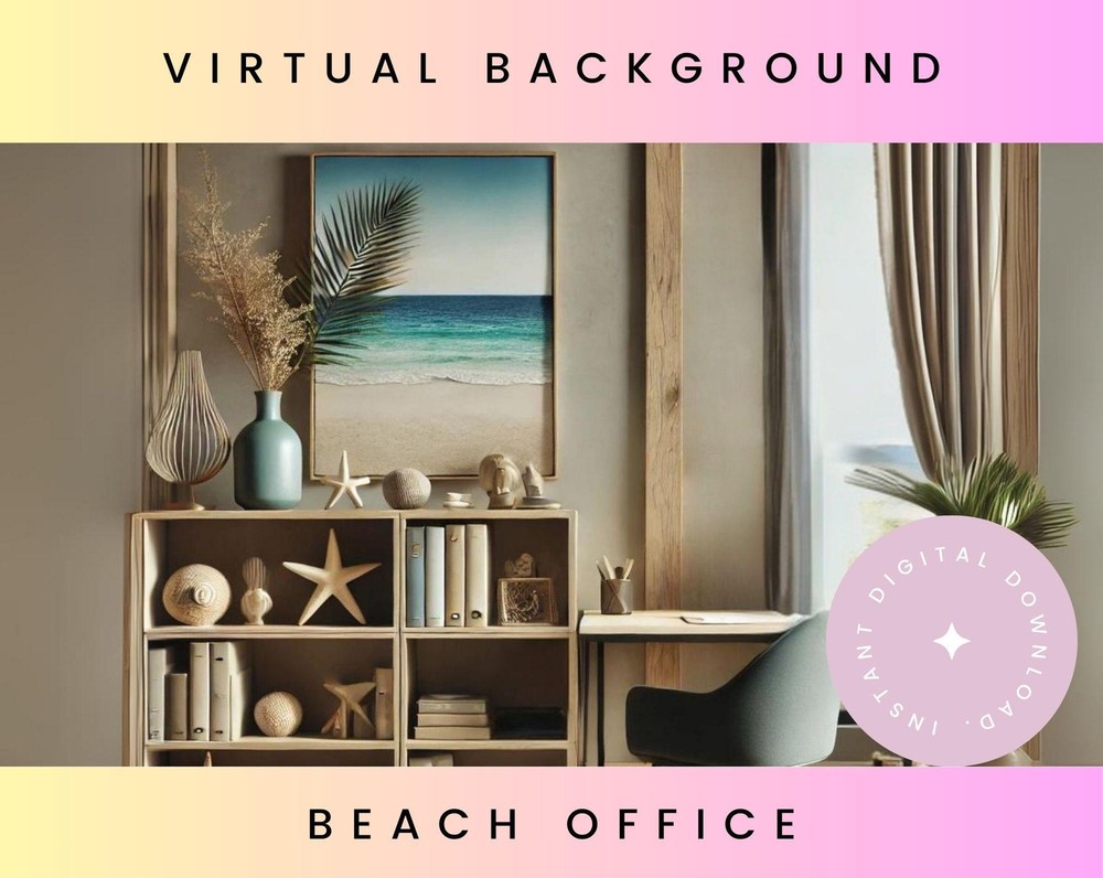 Beach Themed Office Zoom Background