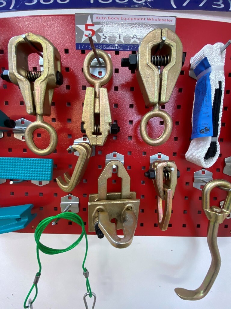 SET#55 - 16 PIECE HEAVY DUTY AUTO BODY FRAME MACHINE PULLING TOOLS AND CLAMPS