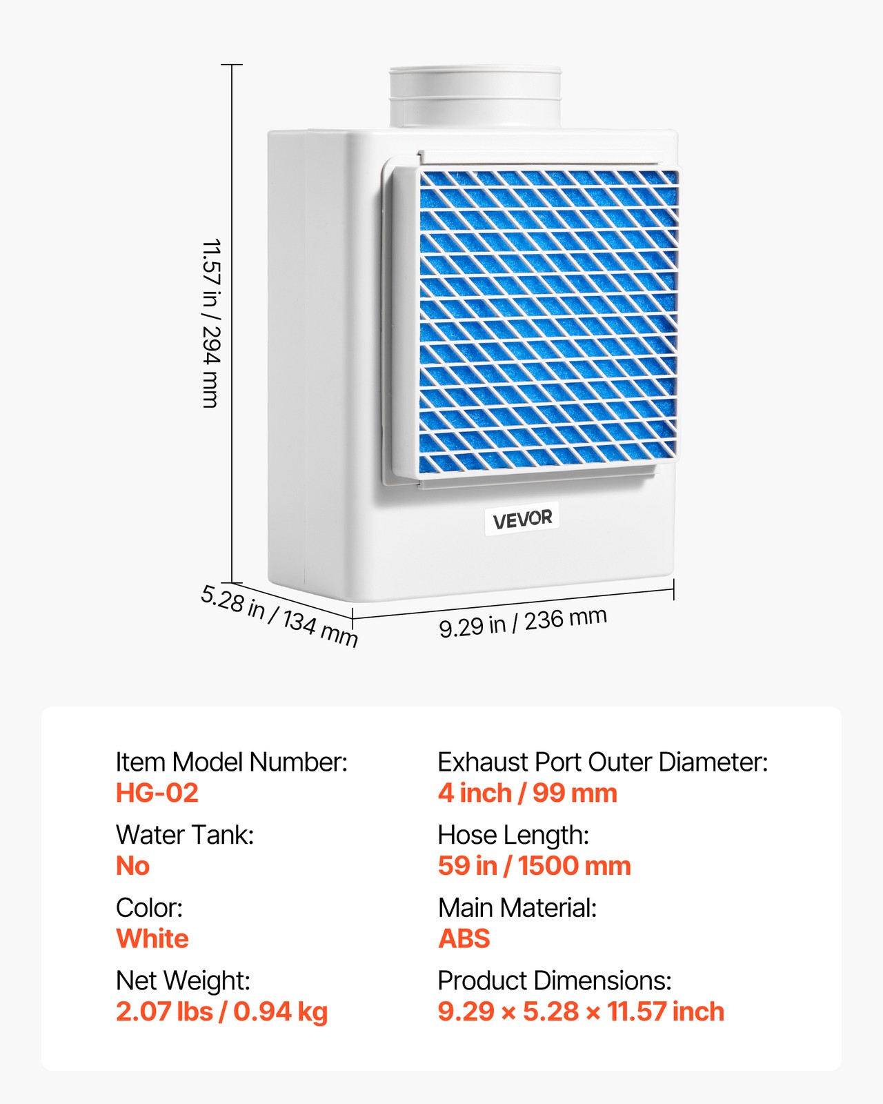 VEVOR 3 in 1 Indoor Dryer Vent Kit ABS Material Fits 4 Inch Exhaust Port