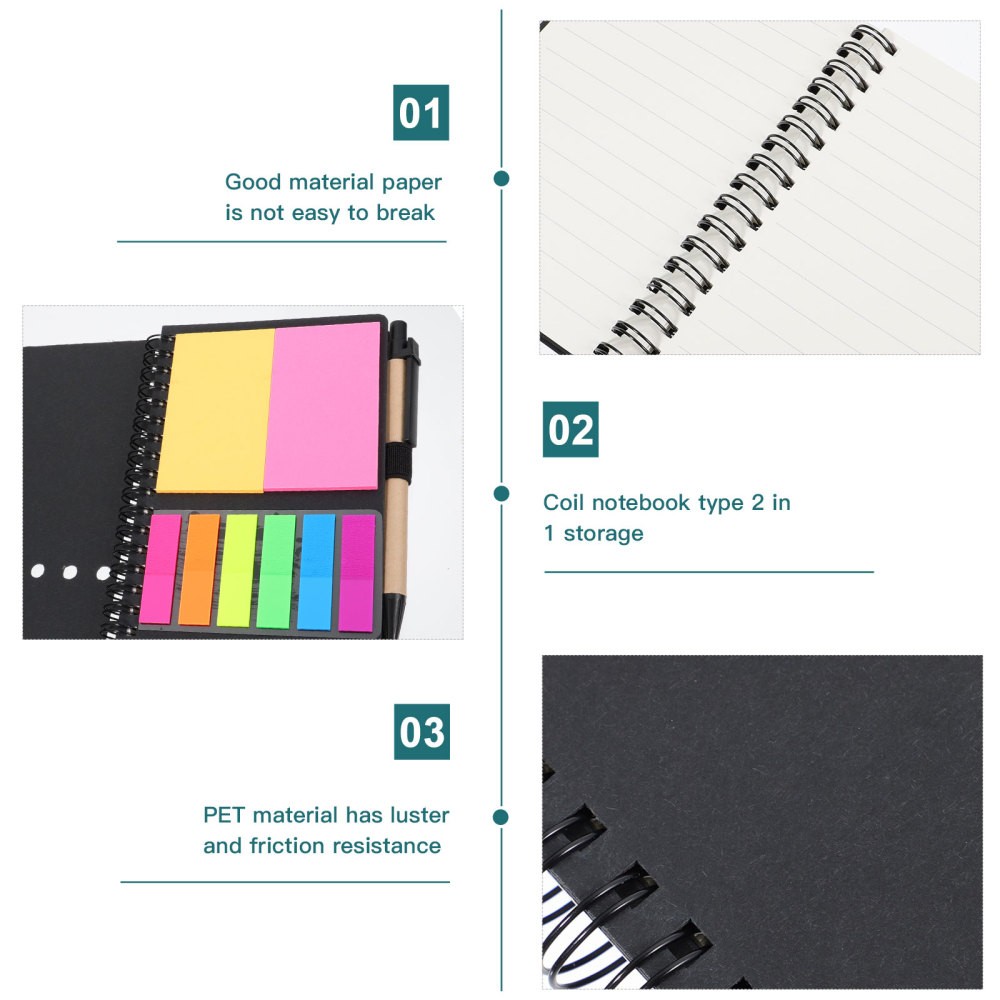 Coil Book Set Spiral Memo Pad Notepad with Pen Creative