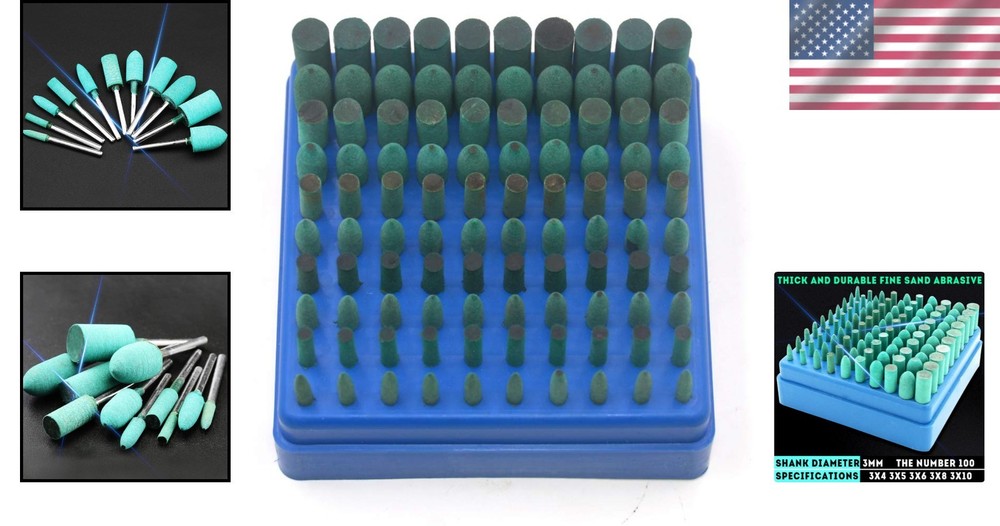 Efficient 100pcs Assorted Rubber Grinding Heads for Smooth Polishing Tasks