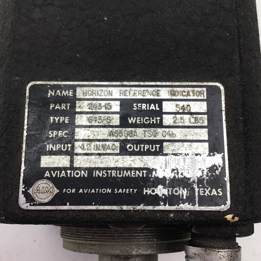 AIM HORIZON REFERENCE INDICATOR AH 243-15 -UNTESTED