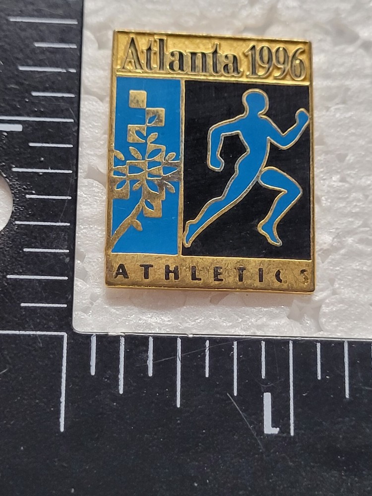 ATLANTA 1996 ATHLETICS HAT LAPEL PIN PIN BACK USED (T2012)
