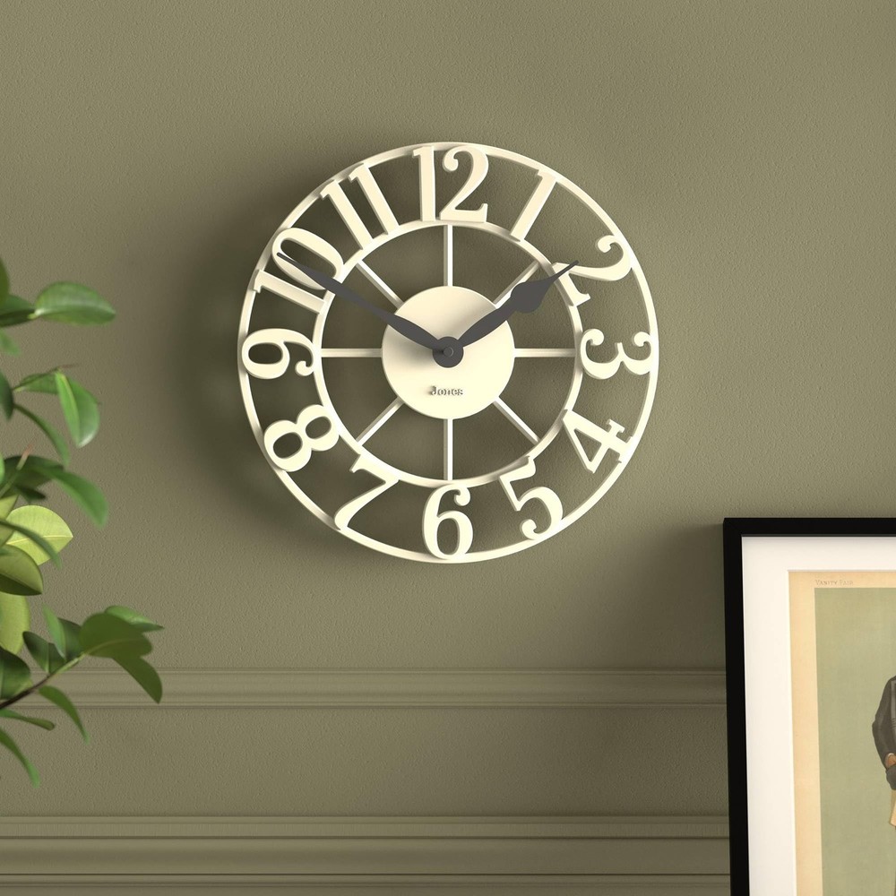 JONES CLOCKS® Lighthouse Wall Clock | Sculptural Skeleton Clock | Pale Crea