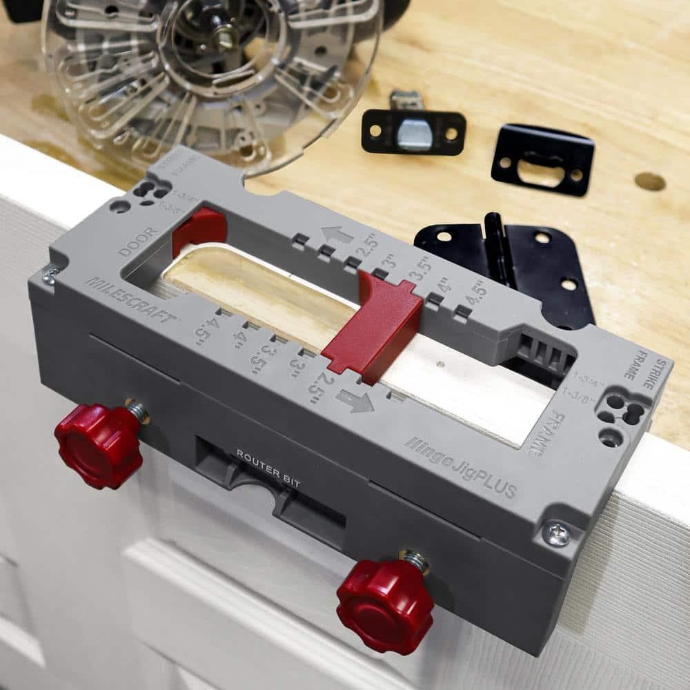Door Hinge Mortise Jig Kit Router Template Strike Latch Frame Install Tool Set