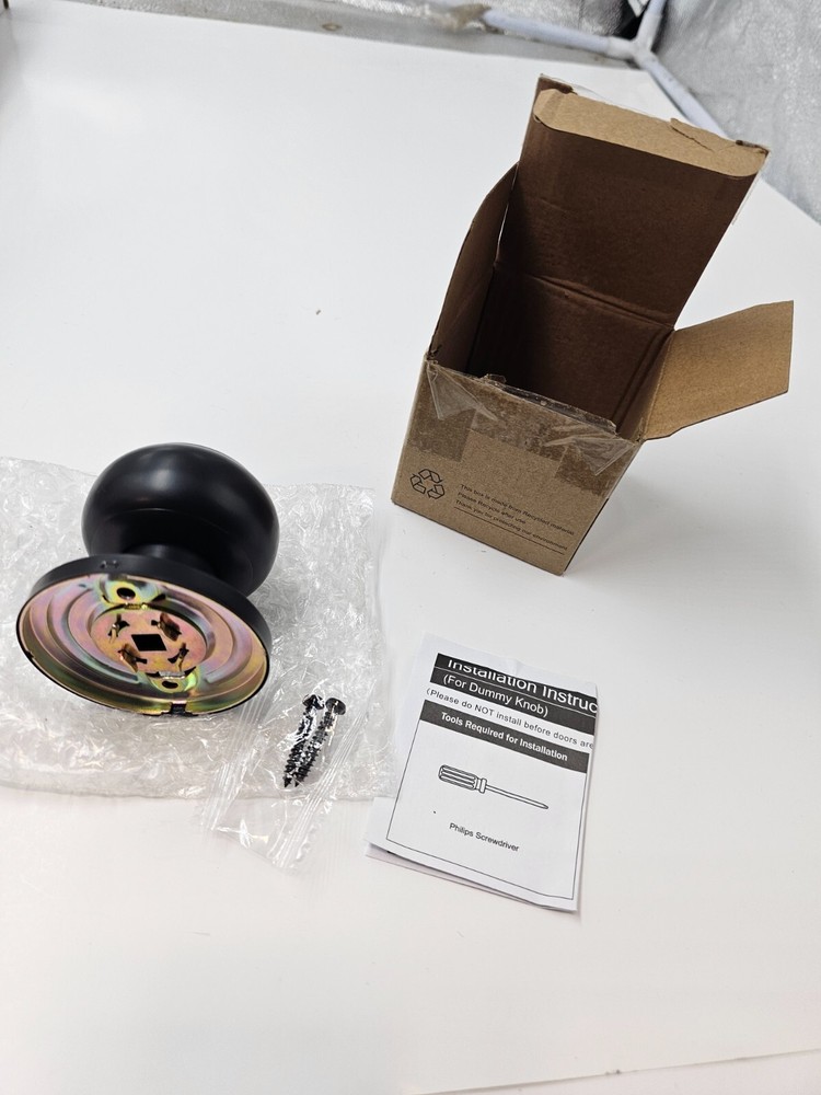 Probrico Black Flat Single Dummy Door Knob
