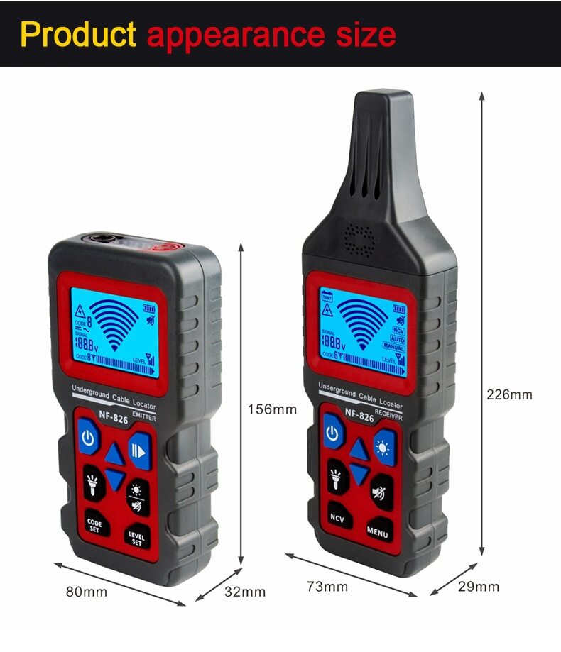 NF-826 Locator Wire Tracker Detection Tester Wall Electrical Underground Cable