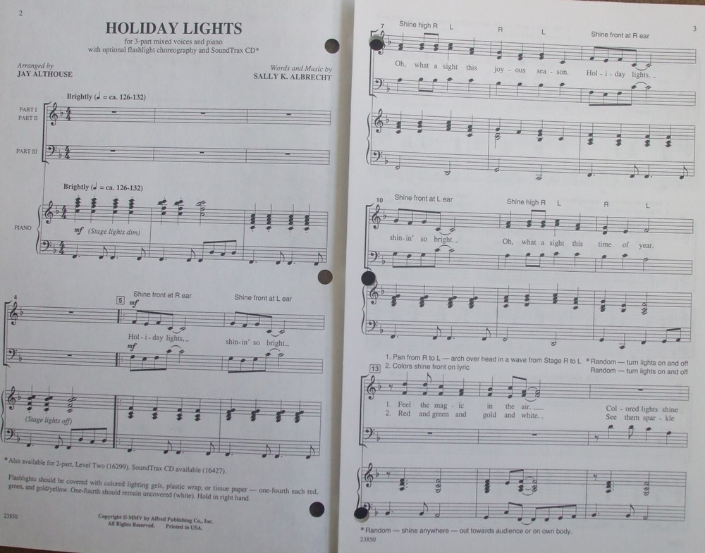 Holiday Lights SATB arr Althouse single copy FS