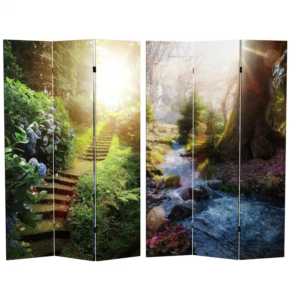 6 Ft. Printed 3-Panel Room Divider