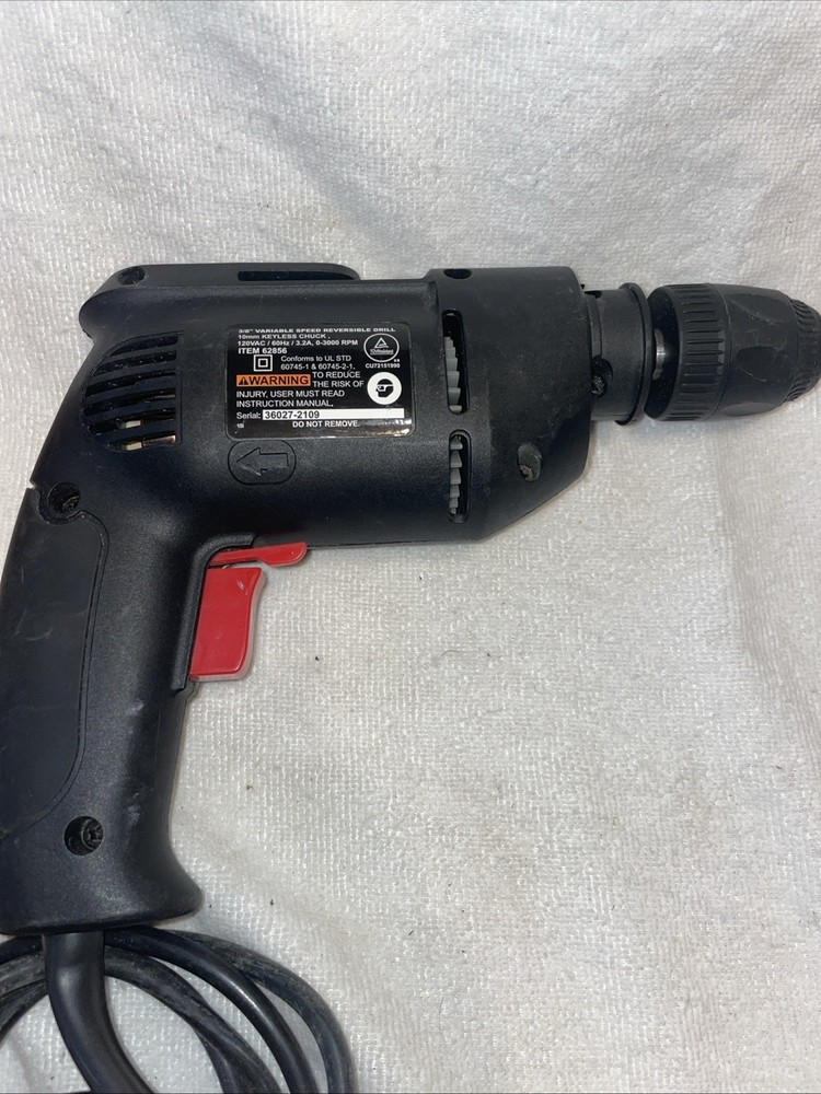 Drillmaster 3/8" Variable Speed Reversible Corded Drill 62856 Pre owned