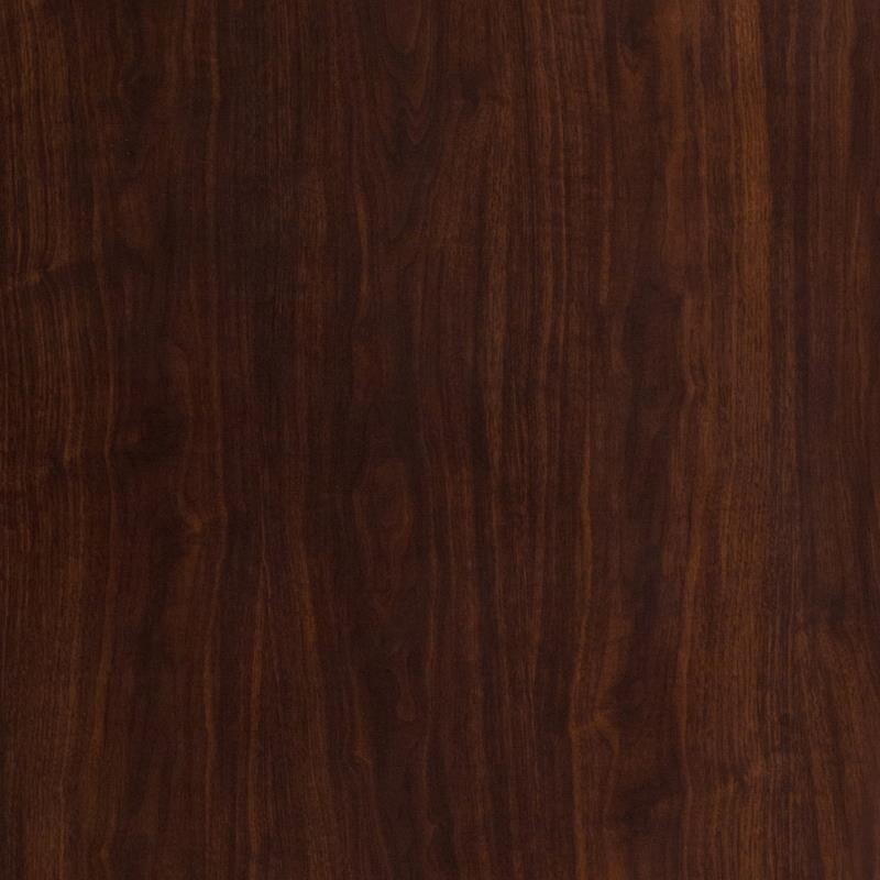 30" x 60" Rectangular Resin Restaurant Table Top in High-Gloss Walnut Finish
