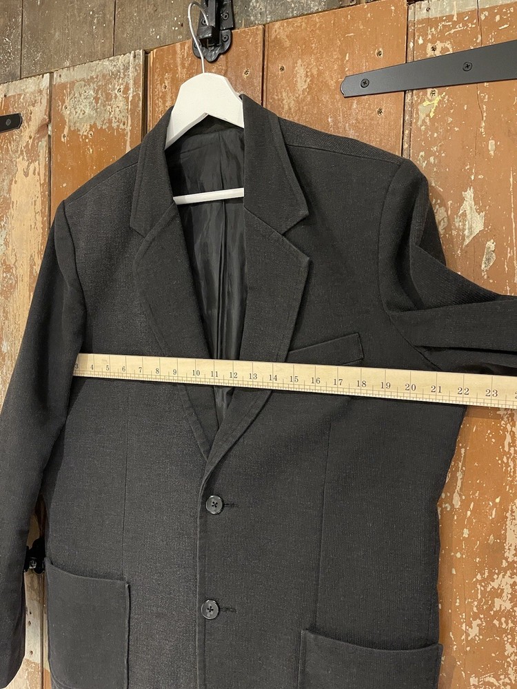 Black Suit Jacket Blazer Men's Shoulder Pads Lined Pockets