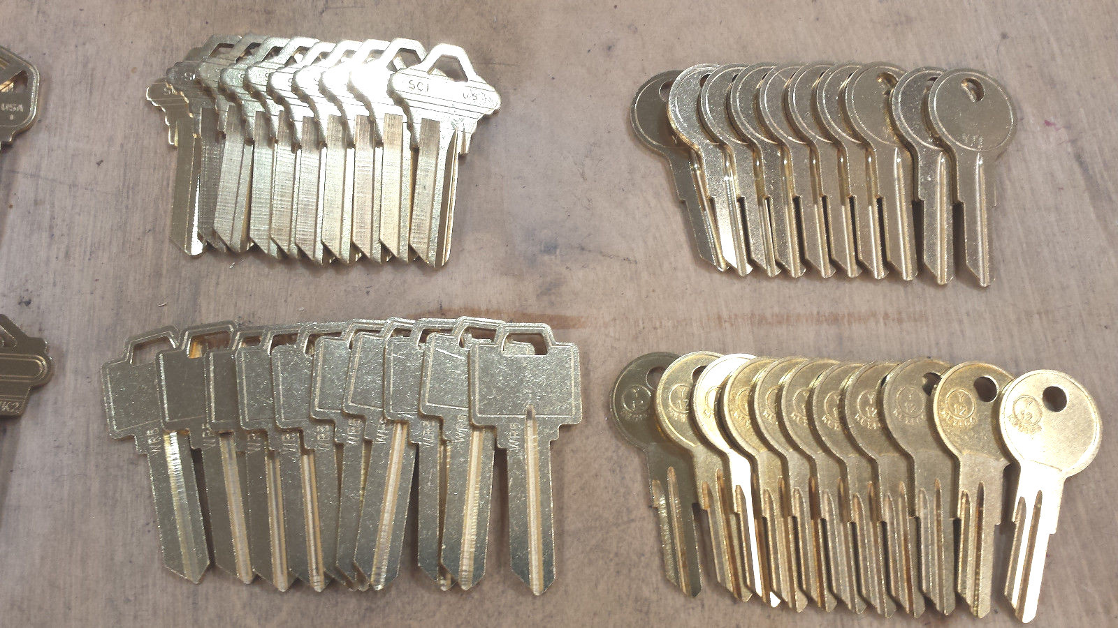 Locksmith-120-Key-Blank-Starter set-Variety Pack-10 each of 12 common blanks-Lot