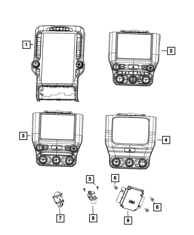 Genuine Mopar Center Stack Controls 68340287AE