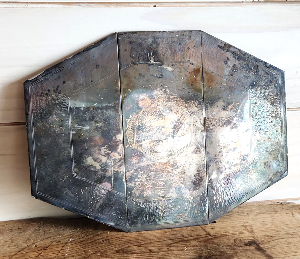 Pairpoint Sheffield Silver Plate Footed Octagonal Trivet Tray #07159 12 Made USA