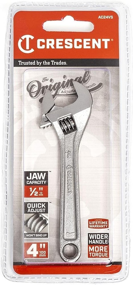 Crescent 4" Adjustable Wrench - Carded - AC24VS