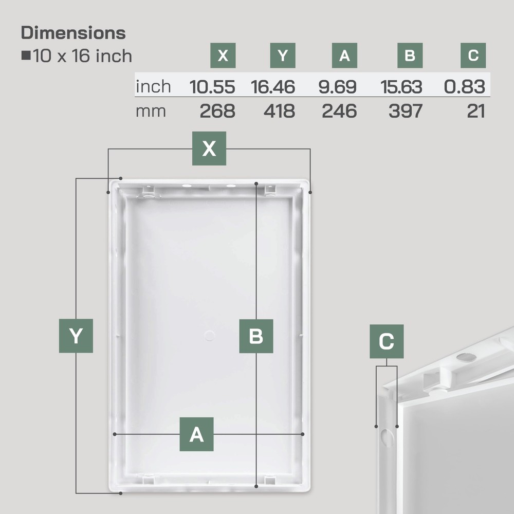 10x16 Access Panel - Easy Access Doors - ABS Plastic - Access Panel for Drywa