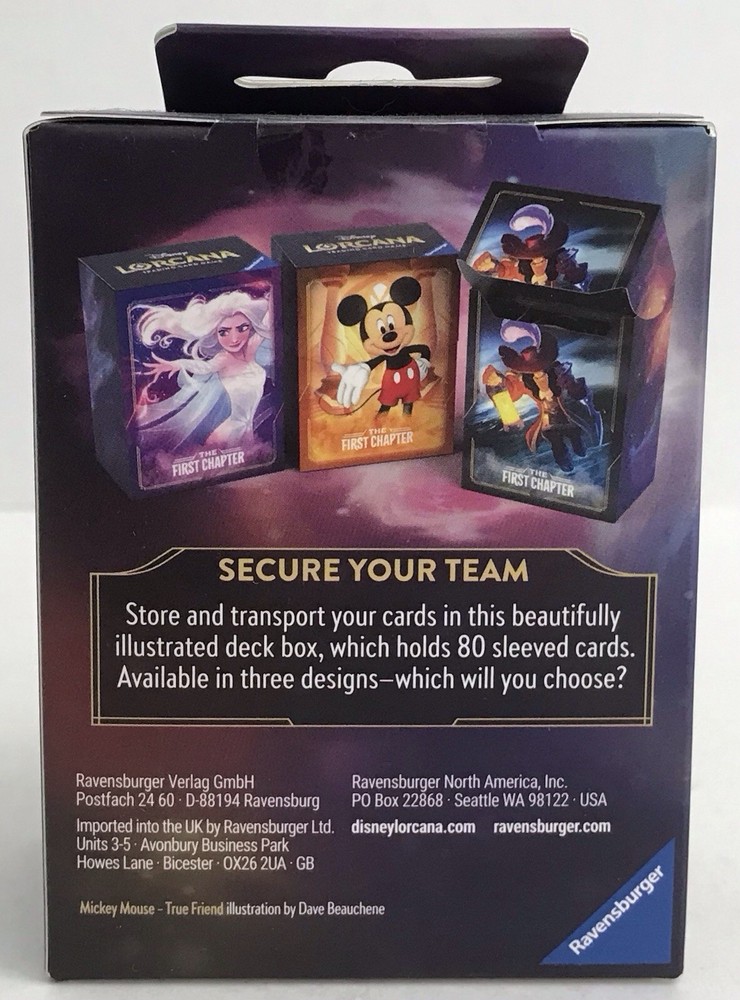 Disney Lorcana First Chapter Elsa, Mickey Mouse, Captain Hook Deck Box Set NEW
