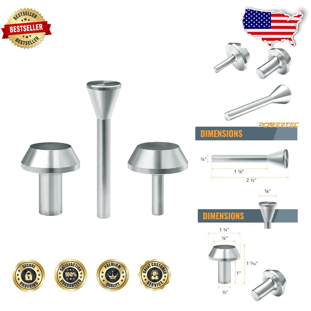 Versatile Router Subbase Centering Kit - 3pc Pin Set, High Precision Woodworking