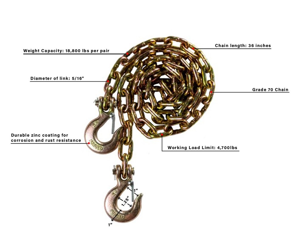 BulletProof MDCHAINS Medium Duty 5/16" Safety Chains