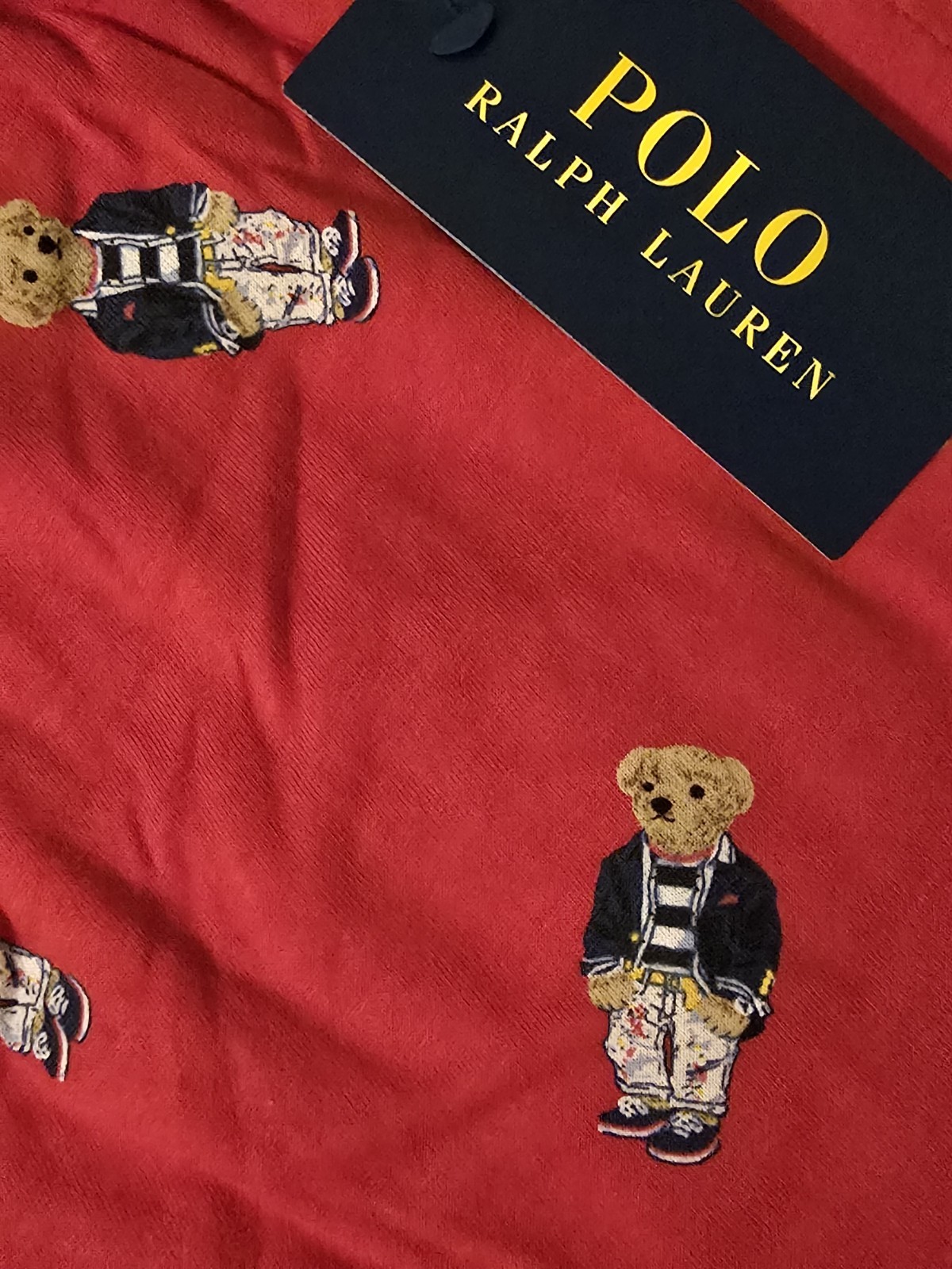 Polo Bear By Ralph Lauren Men's Red Jersey Sleep/Pajama/Active Shorts Size Large