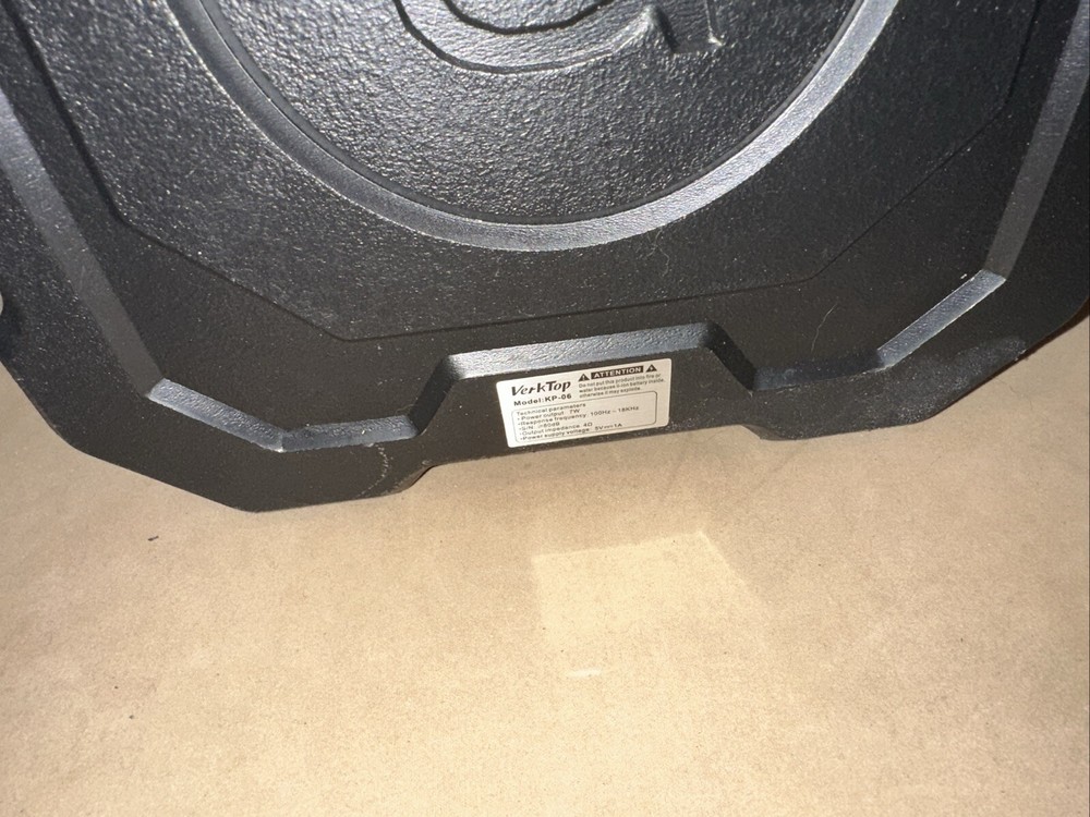 VerkTop KP-06 Black Portable Bluetooth Karaoke Speaker - Microphone Missing