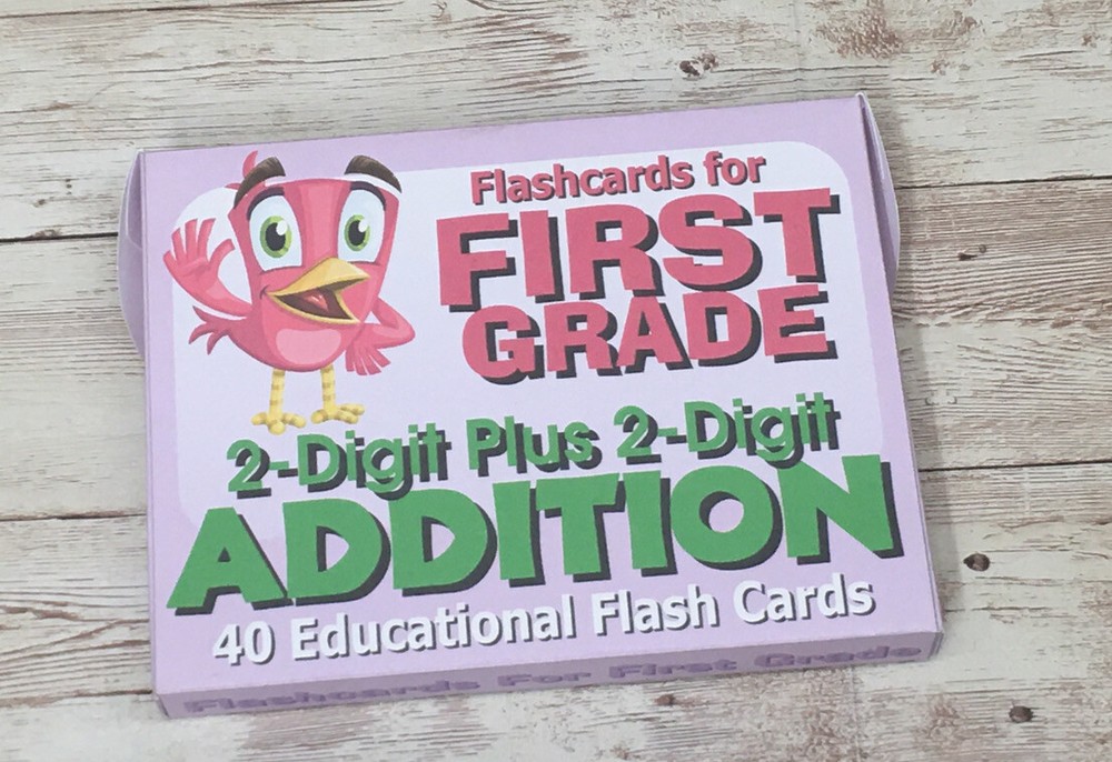 Addition 2-digit plus 2-digit Flashcards For First Grade - Educational