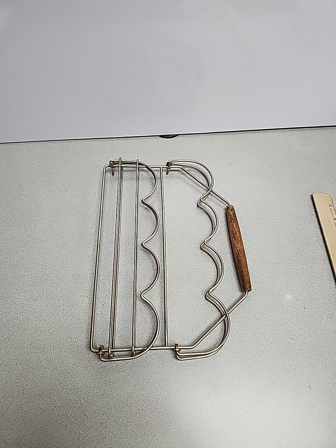 Vtg Collapsible Drinking 8 Glass Holder Caddy Carrier MCM Barware Silver