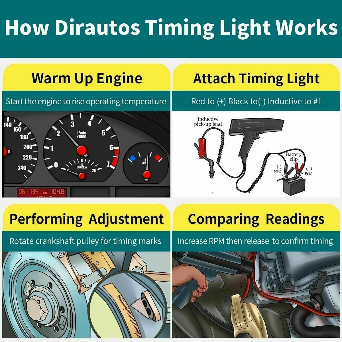 Universal Inductive Timing Light Gun for Petrol Engines -DIAGTOOL Z093B