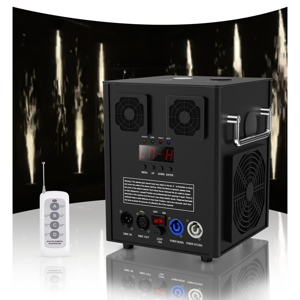 2X Cold Spark Machine 700W DMX Stage Firework Machine 6.6-9.8ft W/Flight Case US