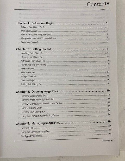 JASC Paint Shop Pro Photo Retouching Image Conversion User's Guide Version 4