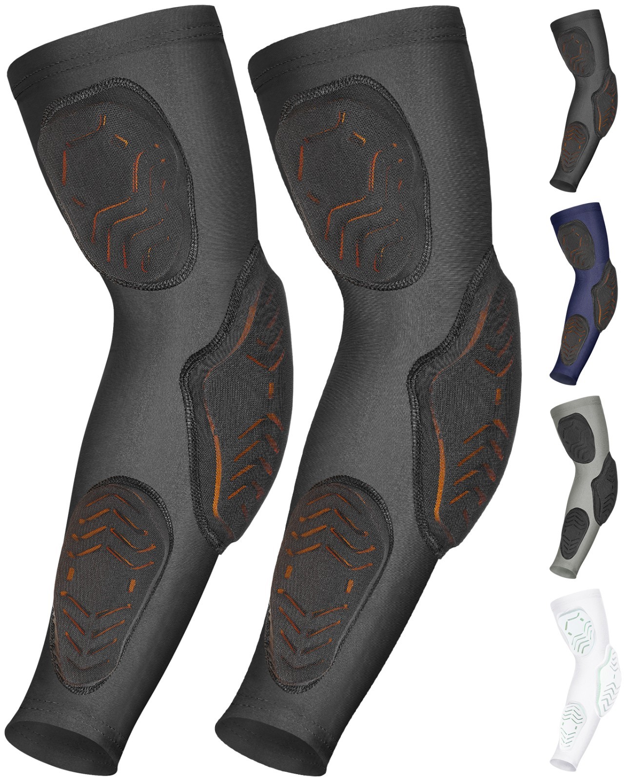 Exxact Sports Football Padded Arm Sleeves, 3-Pad Tricep Elbow Forearm Coverage