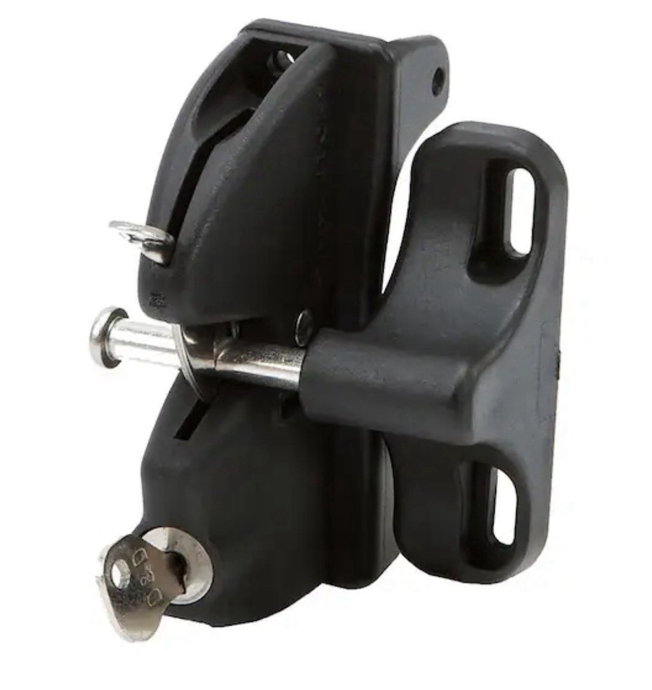 D&D Black Two Sided Key Lockable General Purpose Gate Latch LLAABRU 2 Keys