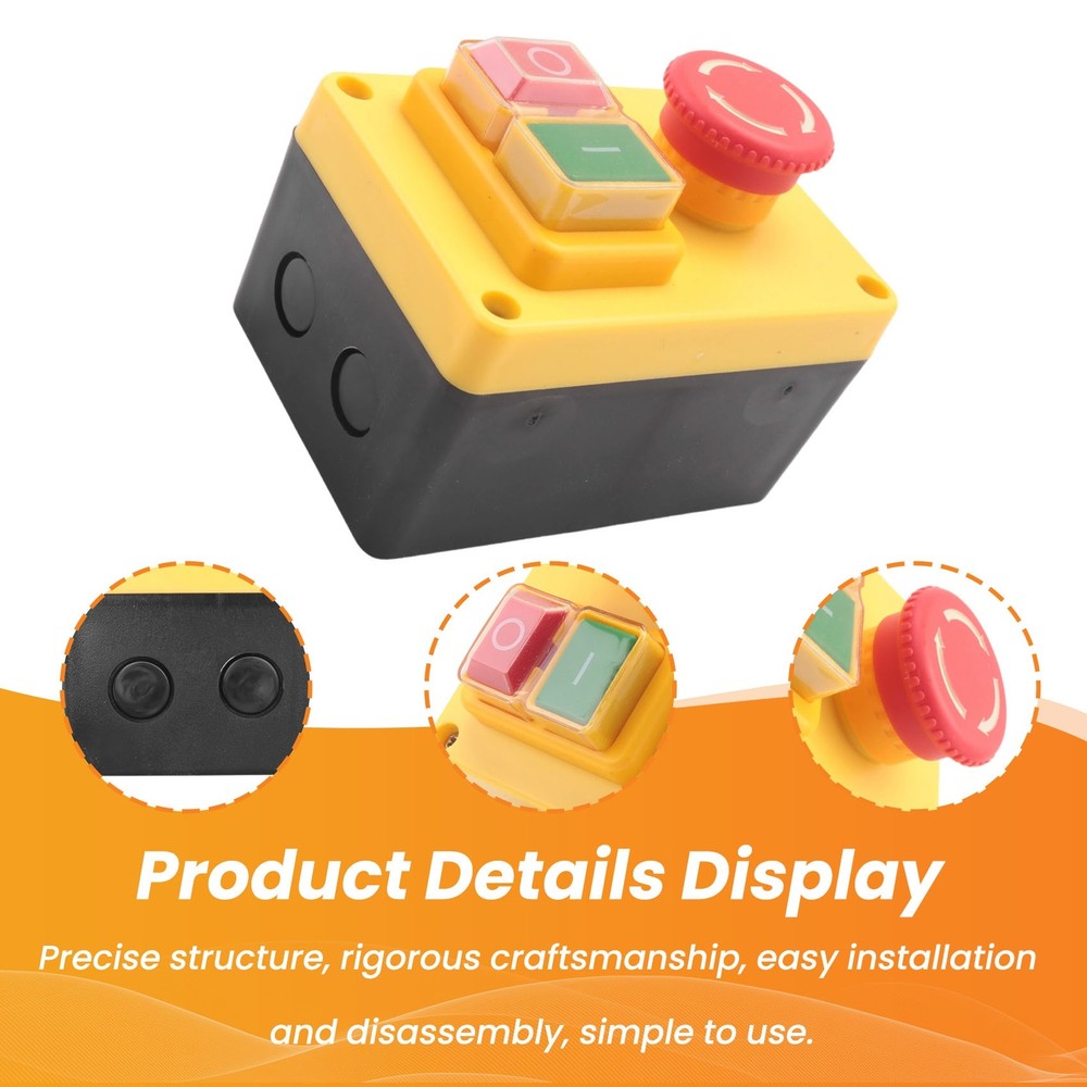 KJD17D 250V 16A Electromagnetic Push Button Switch Emergency Stop Switch f3085