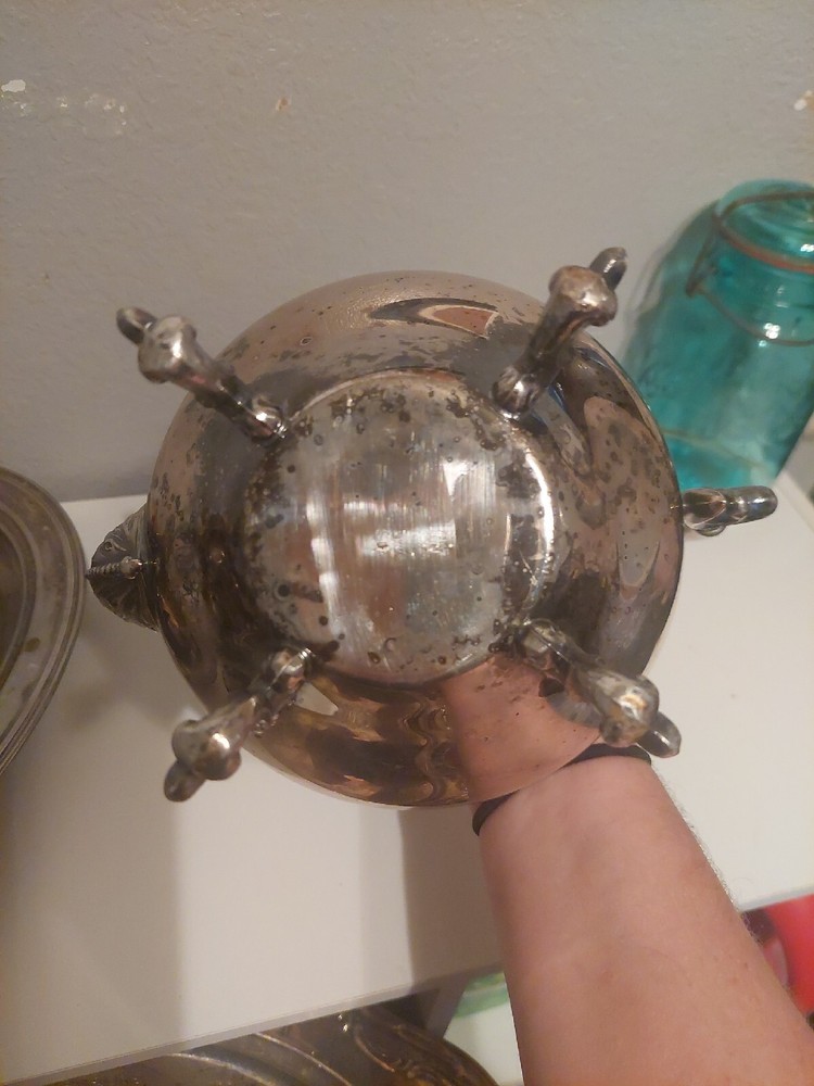 Vintage Silver over Cooper Tea pitcher