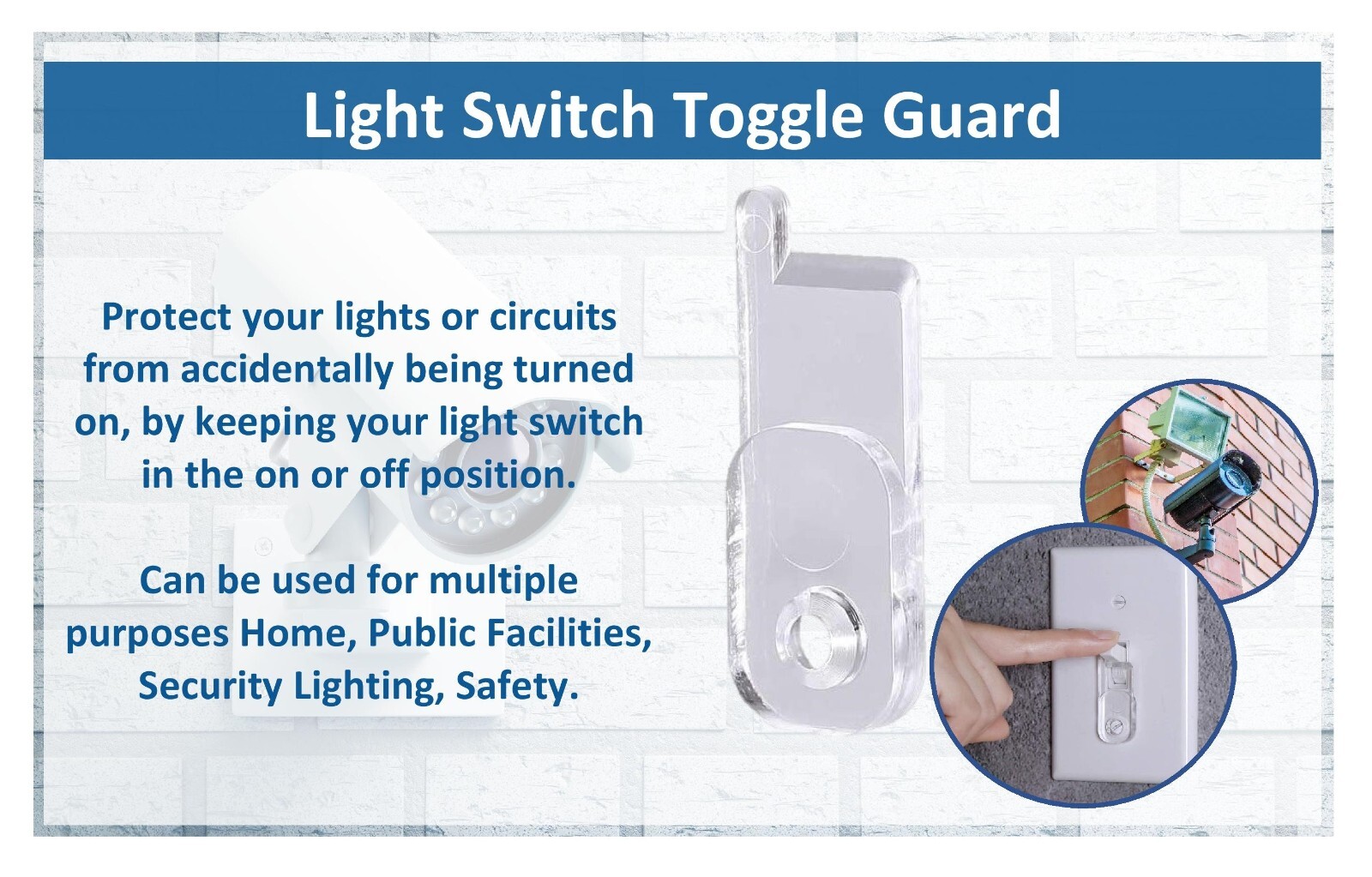 6PK Clear Toggle Switch Cover Guard Keep Light Switch ON Off protects your light