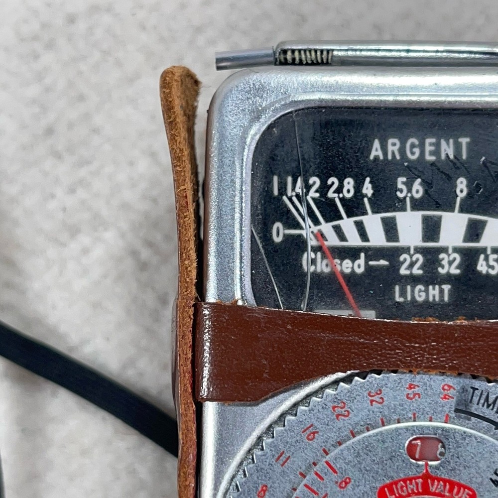 Vtg Argent Skylite Selenium Exposure Meter W/ Leather Case Untested