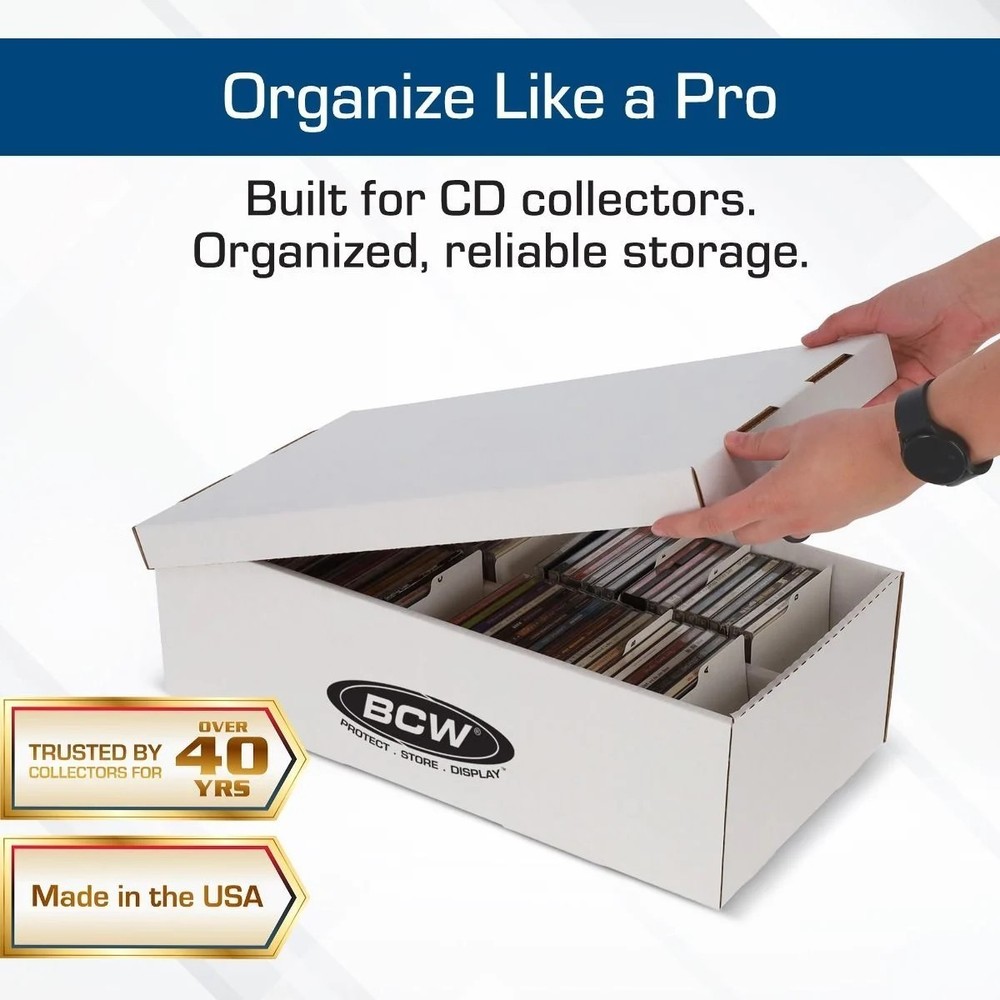 (6 ct) BCW CD Storage Box- Compact Disc Corrugated Cardboard Storage Box