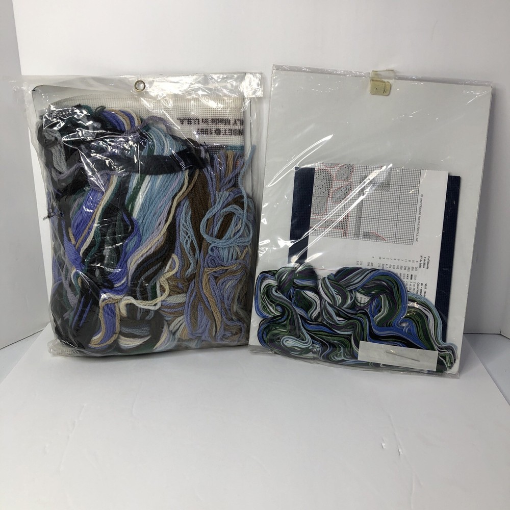 Sunset Needlepoint Wintry Wolves 12126 New in Package & Nature’s Window Wolves
