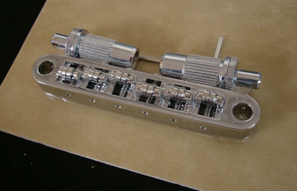 TPFR-C TonePros Metric Tuneomatic Bridge (large posts, “Roller” saddles), Chrome